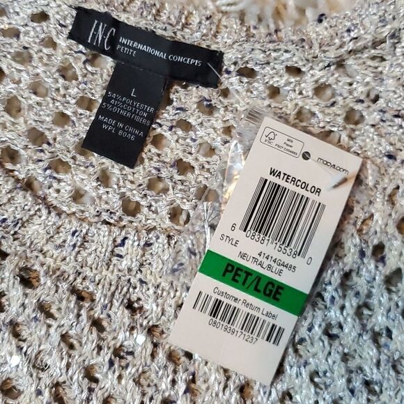 INC Sequin 3/4 Sleeve Sweater - Picture 4 of 5